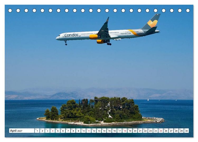 Produktbild: Flugzeuge auf Korfu (Tischkalender 2027 DIN A5 quer), CALVENDO Monatskalender