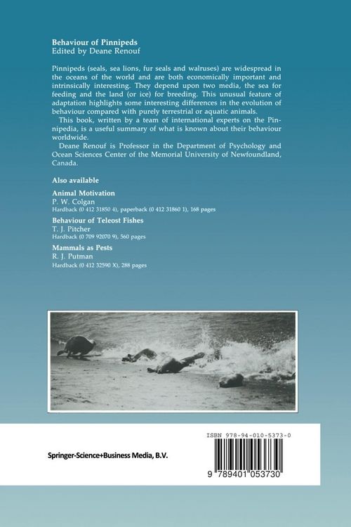 Produktbild: The Behaviour of Pinnipeds