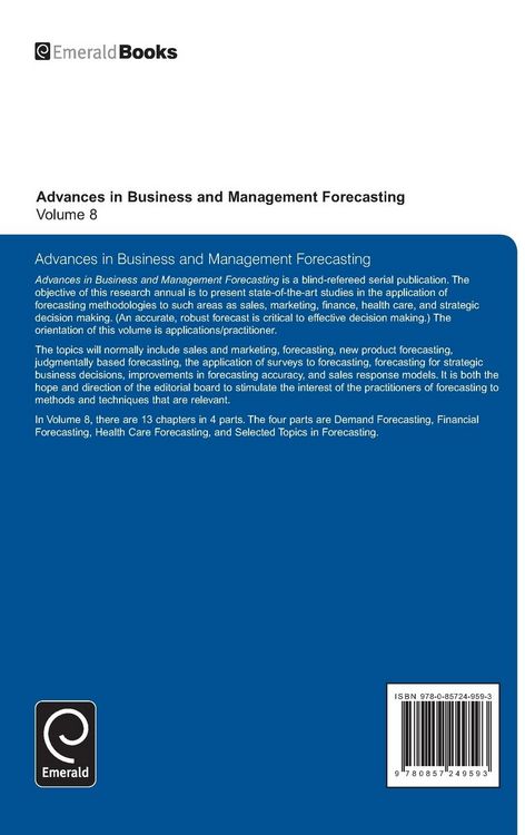 Produktbild: Advances in Business and Management Forecasting