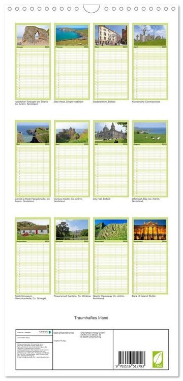 Produktbild: Familienplaner 2026 - Traumhaftes Irland mit 5 Spalten (Wandkalender, 21 x 45 cm) CALVENDO