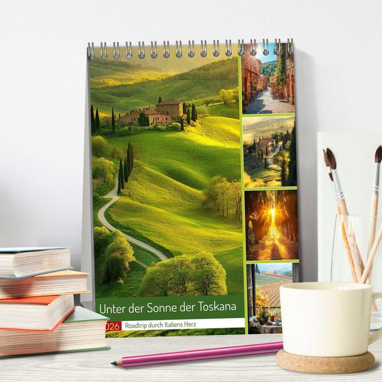 Produktbild: Unter der Sonne der Toskana (Tischkalender 2026 DIN A5 hoch), CALVENDO Monatskalender