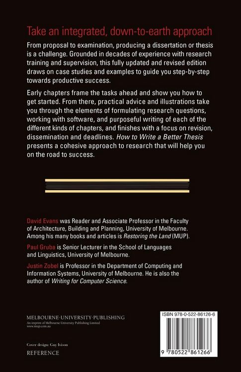 Produktbild: How To Write A Better Thesis (3rd Edition)