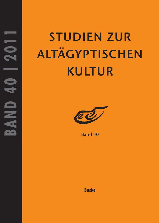 Produktbild: Studien zur Alt&auml;gyptischen Kultur Band 40