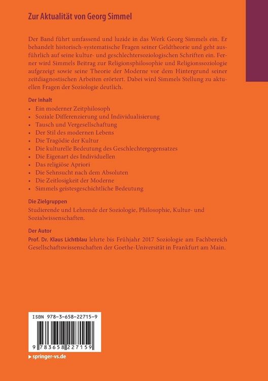Produktbild: Zur Aktualität von Georg Simmel