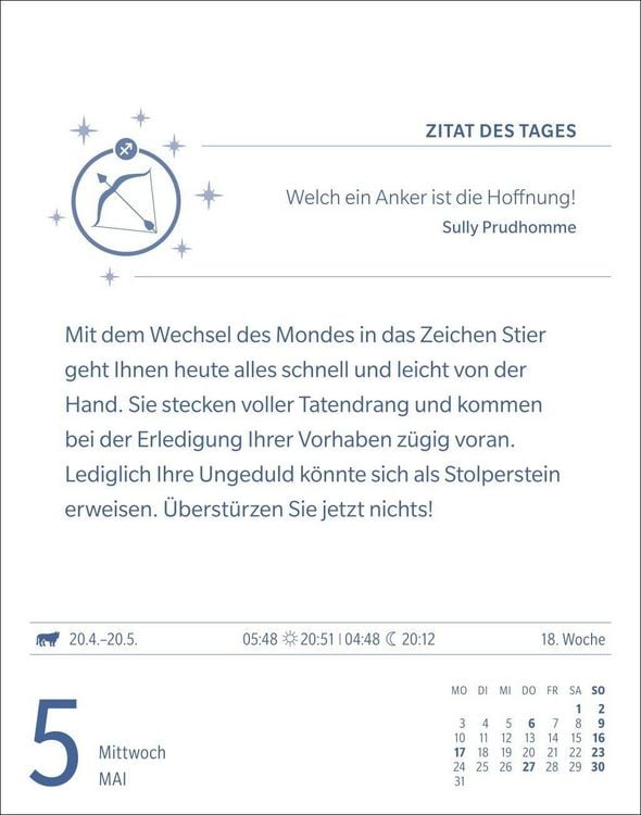 Produktbild: Sch&uuml;tze Sternzeichenkalender 2027 - Tagesabrei&szlig;kalender - Ihr Horoskop f&uuml;r jeden Tag