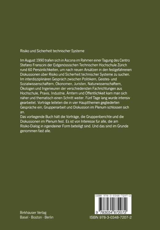 Produktbild: Risiko und Sicherheit technischer Systeme