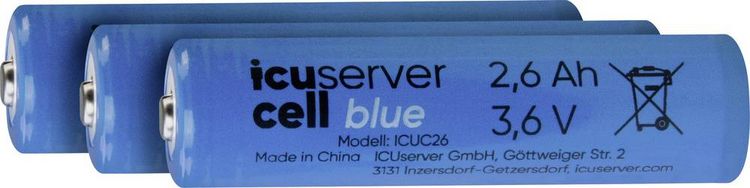 Produktbild: ICU CellPower Blau Spezial-Akku Li-Ion 2600 mAh 1.2V 1St.