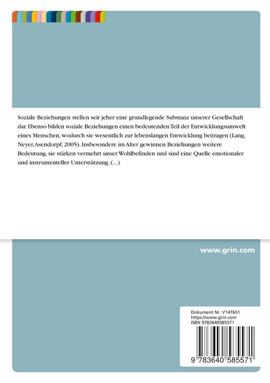Produktbild: Soziale Beziehungen im Alter