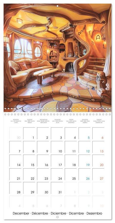 Produktbild: Cabanes f&eacute;eriques (Calendrier mural carr&eacute; 2026 30x30 cm) Calendrier double avec une page pour vos prises de notes