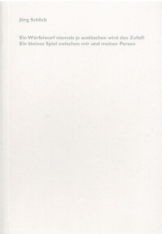 Produktbild: Ein W&uuml;rfelwurf niemals je ausl&ouml;schen wird den Zufall!
