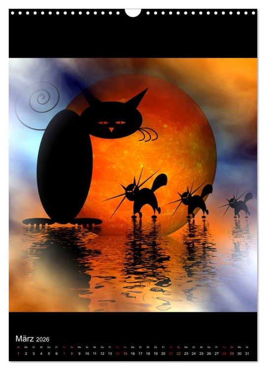 Produktbild: Mooncats - sie leben und sie tr&auml;umen (Wandkalender 2026 DIN A3 hoch), CALVENDO Monatskalender