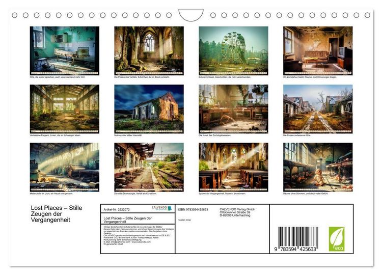 Produktbild: Lost Places &ndash; Stille Zeugen der Vergangenheit (Wandkalender 2027 DIN A4 quer), CALVENDO Monatskalender