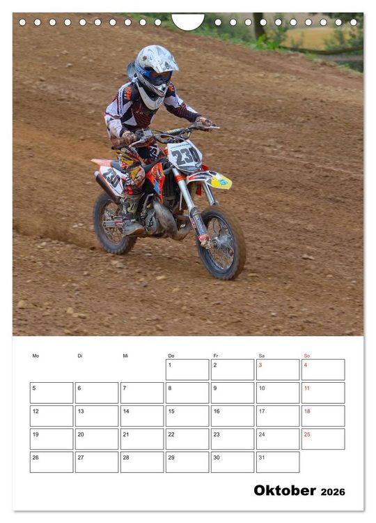 Produktbild: Motocross Terminplaner (Wandkalender 2026 DIN A4 hoch), CALVENDO Monatskalender