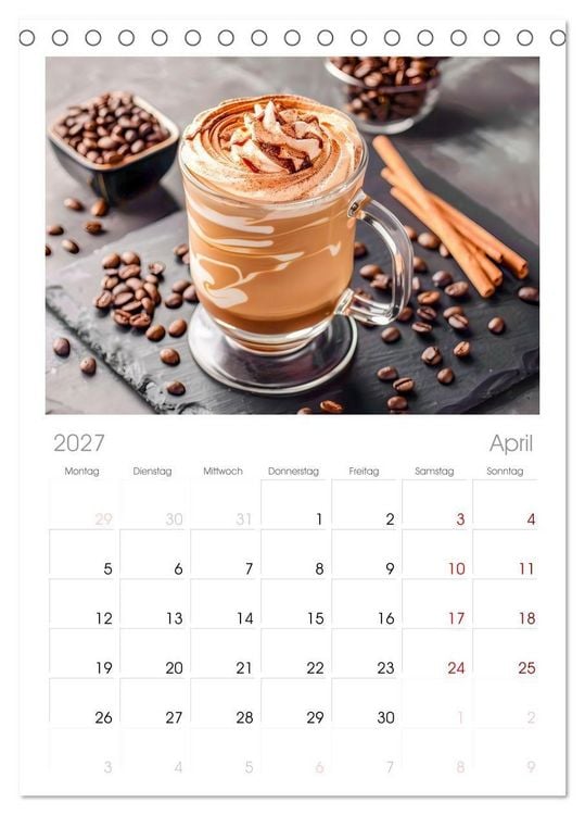 Produktbild: Tischplaner 2027 - Cappuccino, Latte und mehr - Der gro&szlig;e Kaffeekalender (A5 Tischkalender zum Aufstellen) CALVENDO