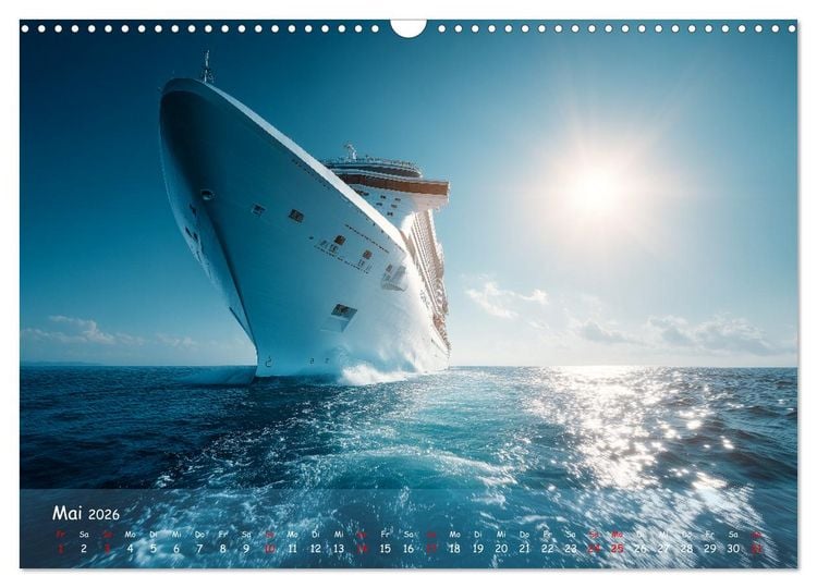 Produktbild: Kreuzfahrtschiffe Kalender - Kreuzfahrten und Giganten der Meere (Wandkalender 2026 DIN A3 quer), CALVENDO Monatskalender