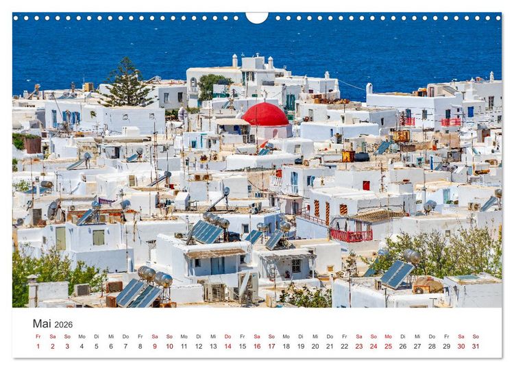 Produktbild: Stadt Mykonos - Impressionen (Wandkalender 2026 DIN A3 quer), CALVENDO Monatskalender