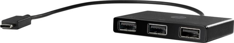 Produktbild: HP Z6A00AA USB-Hub 3 Port USB-A USB 3.2 Gen1 5 GBit/s mit USB-C&reg; Stecker Schwarz HP USB-C to USB-A Hub