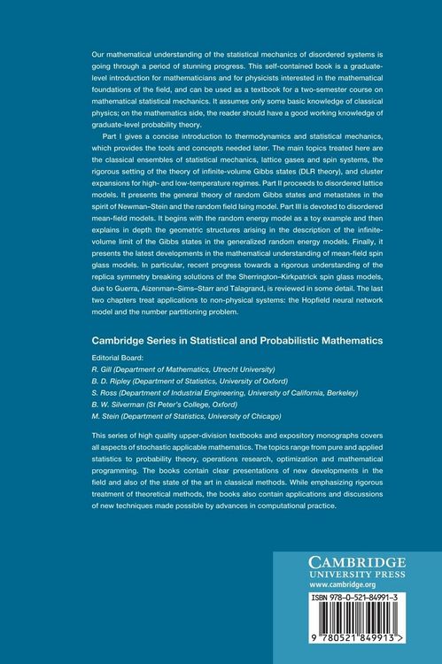 Produktbild: Statistical Mechanics of Disordered Systems