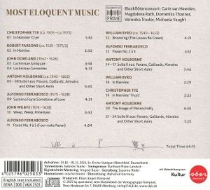Produktbild: Most Eloquent Music - Werke f&uuml;r Blockfl&ouml;tenconsort