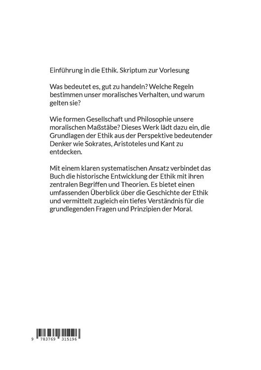 Produktbild: Einf&uuml;hrung in die Ethik