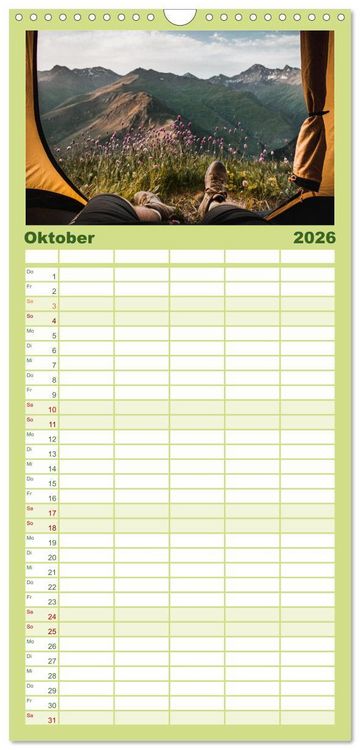 Produktbild: Familienplaner 2026 - Camping - Raus in die Natur. mit 5 Spalten (Wandkalender, 21 x 45 cm) CALVENDO