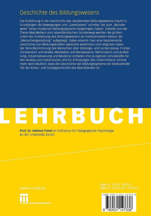 Produktbild: Geschichte des Bildungswesens