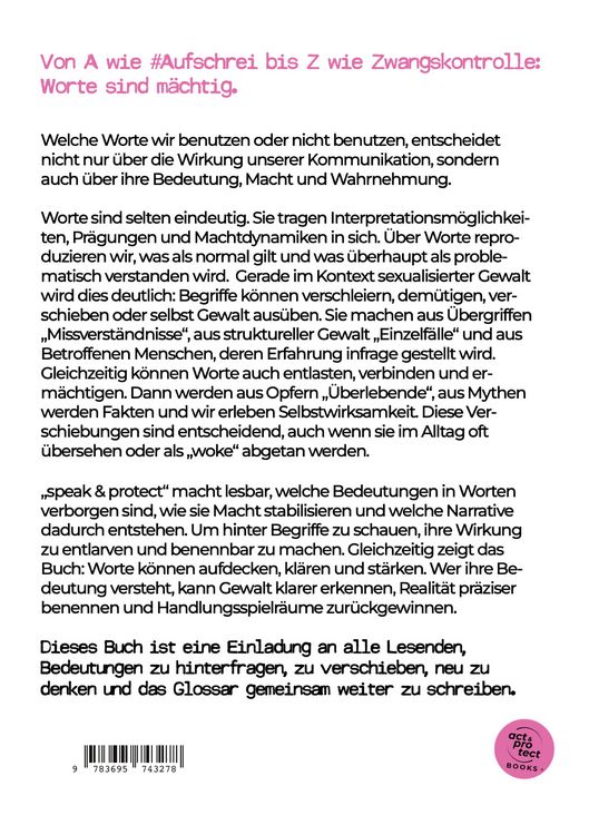 Produktbild: speak & protect - Das Glossar der sexualisierten Gewalt