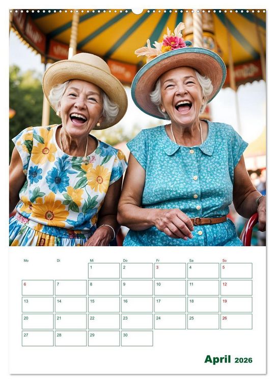 Produktbild: Alt, aber oho - Graue Haare, bunte Abenteuer (Wandkalender 2026 DIN A2 hoch), CALVENDO Monatskalender