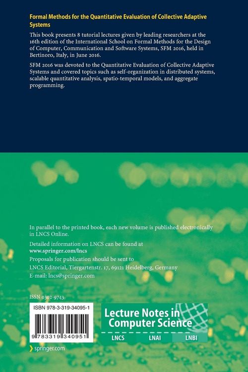 Produktbild: Formal Methods for the Quantitative Evaluation of Collective Adaptive Systems