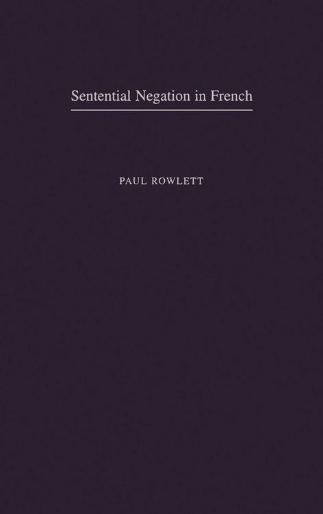 Produktbild: Sentential Negation in French