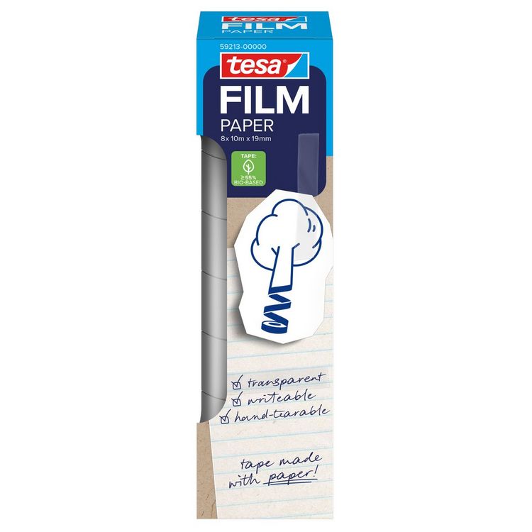 Produktbild: TESA&reg; Klebeband Film paper, 19 mm x 10 m 8 Rollen