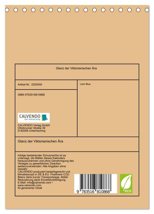 Produktbild: Glanz der Viktorianischen &Auml;ra (Tischkalender 2027 DIN A5 hoch), CALVENDO Monatskalender