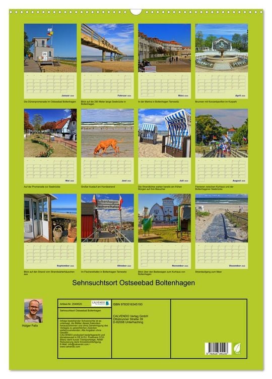 Produktbild: Sehnsuchtsort Ostseebad Boltenhagen (Wandkalender 2026 DIN A2 hoch), CALVENDO Monatskalender