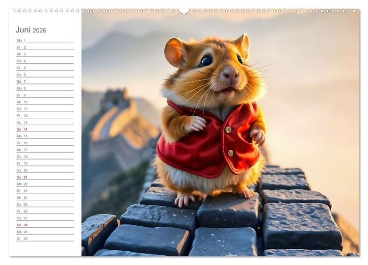 Produktbild: Nagertrip - Ein kleiner Hamster entdeckt die gro&szlig;e Welt (Wandkalender 2026 DIN A2 quer), CALVENDO Monatskalender