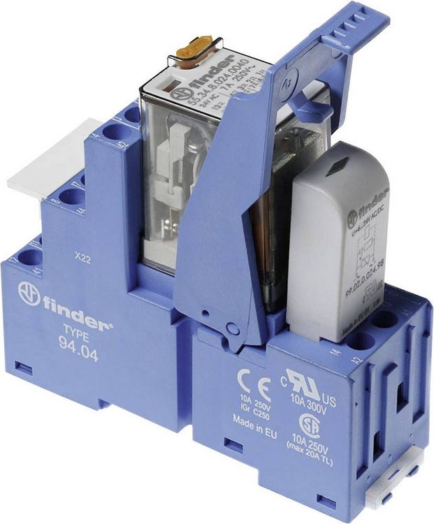 Produktbild: Finder 58.34.8.230.0060 Relaisbaustein Nennspannung: 230 V/AC Schaltstrom (max.): 7 A 4 Wechsler 1 St.