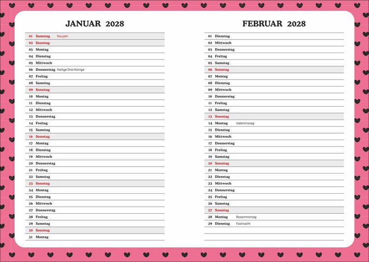 Produktbild: Hello Kitty 17-Monats-Kalenderbuch A5 2027 - 17 Monate. Von August 2026 bis Dezember 2027
