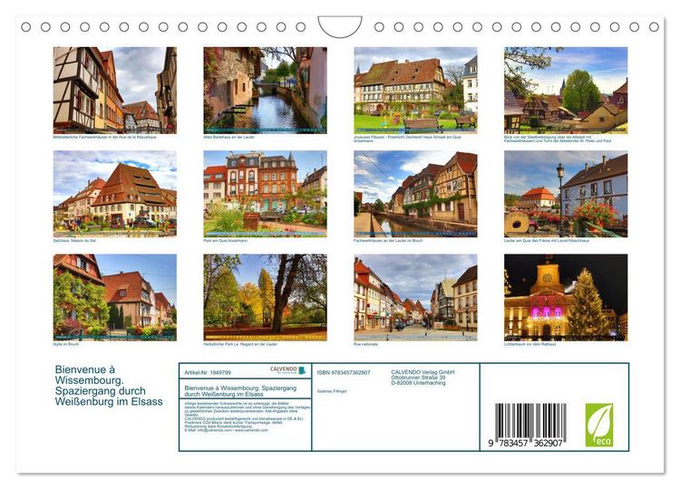Produktbild: Bienvenue &agrave; Wissembourg. Spaziergang durch Wei&szlig;enburg im Elsass (Wandkalender 2026 DIN A4 quer), CALVENDO Monatskalender