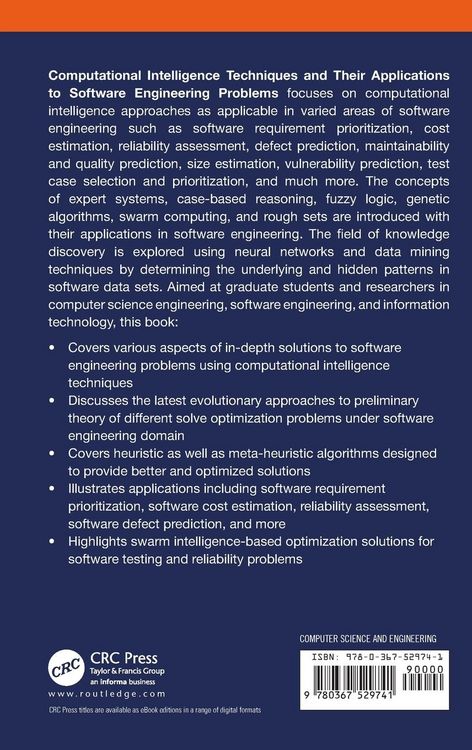 Produktbild: Computational Intelligence Techniques and Their Applications to Software Engineering Problems