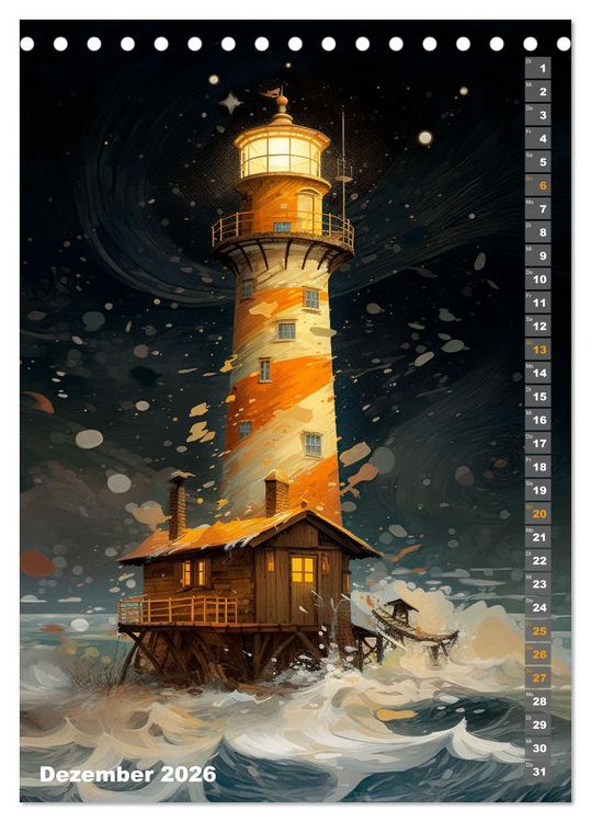 Produktbild: W&auml;chter der Meere - Surreale Architektur (Tischkalender 2026 DIN A5 hoch), CALVENDO Monatskalender
