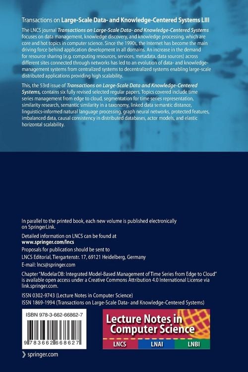 Produktbild: Transactions on Large-Scale Data- and Knowledge-Centered Systems LIII