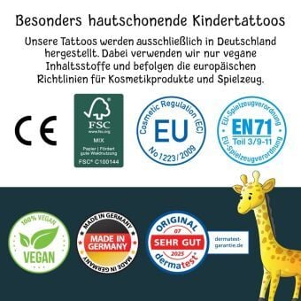 Produktbild: 150 hautfreundliche Kindertattoos &ndash; Thema: Tierischer Spa&szlig;