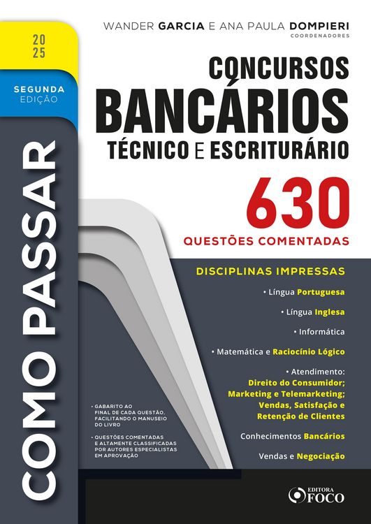 Produktbild: Como Passar em Concursos Banc&aacute;rios - T&eacute;cnico e Escritur&aacute;rio - 2&ordf; Ed - 2025