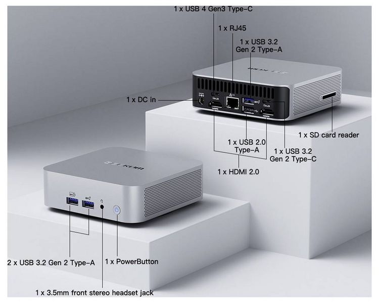Produktbild: GEEKOM Mini PC A6 AMD Ryzen 7 6800(H) 4.7 GHz 16 GB RAM 512 GB SSD AMD Radeon&reg; 680 M Win 11 Pro Mini A6