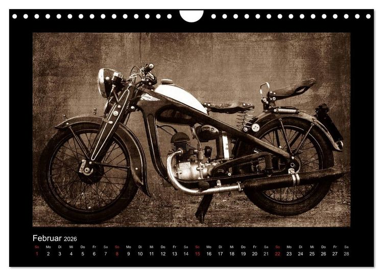Produktbild: Motorrad Oldtimer (Wandkalender 2026 DIN A4 quer), CALVENDO Monatskalender