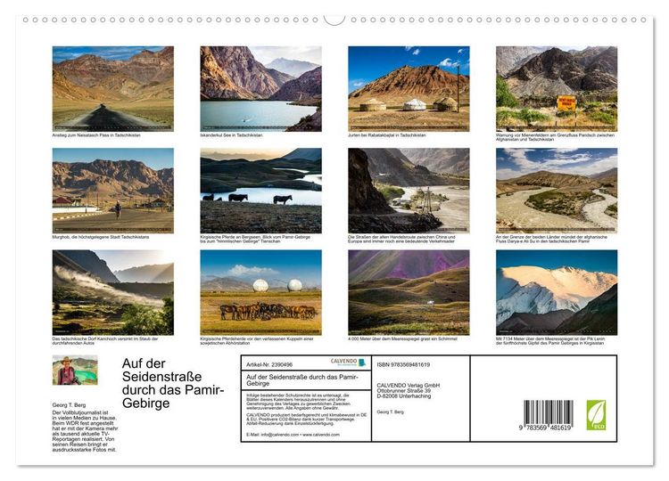 Produktbild: Auf der Seidenstra&szlig;e durch das Pamir-Gebirge (Wandkalender 2027 DIN A2 quer), CALVENDO Monatskalender