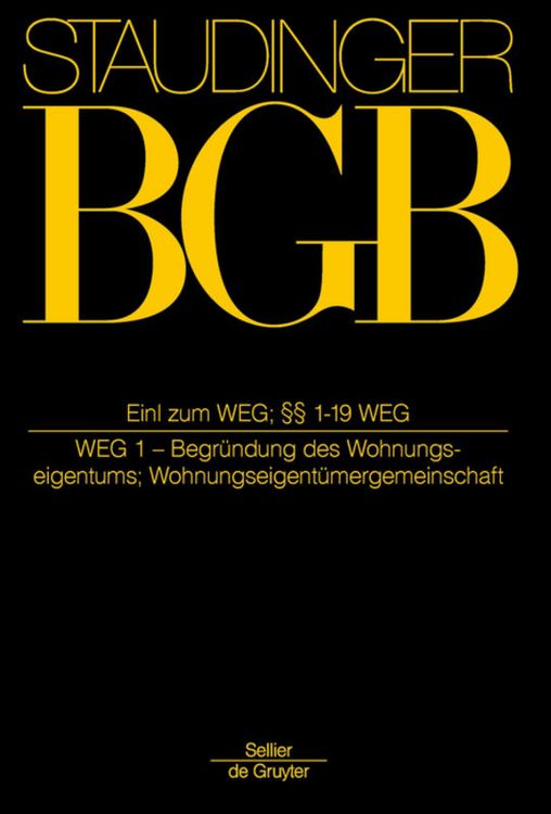 Produktbild: Einleitung zum WEG; &sect;&sect; 1-19 WEG