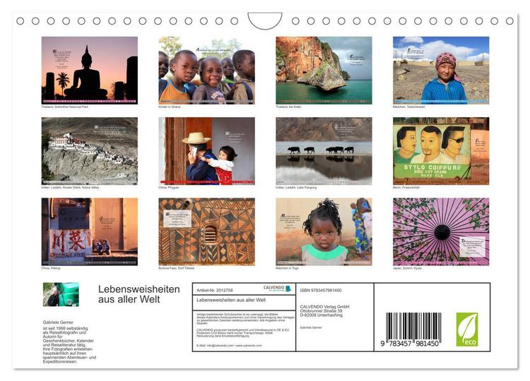 Produktbild: Lebensweisheiten aus aller Welt (Wandkalender 2026 DIN A4 quer), CALVENDO Monatskalender