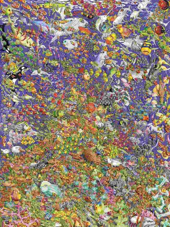 Produktbild: Erwachsenenpuzzle 1500 Teile - Viele bunte Fische