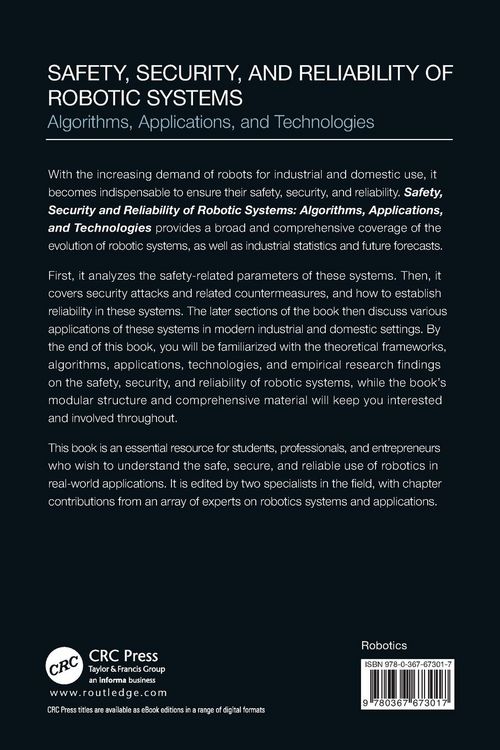Produktbild: Safety, Security, and Reliability of Robotic Systems
