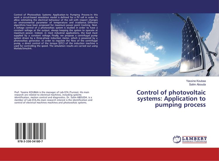 Produktbild: Control of photovoltaic systems: Application to pumping process